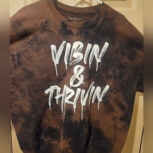 Rue 21 bleach wash vibin & thrivin graphic sweatshirt